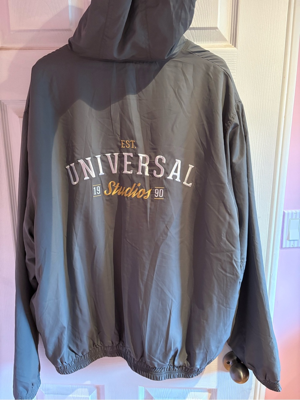 Universal Studios Florida Grey Hooded Windbreaker Jacket - BNWOT 🩶
